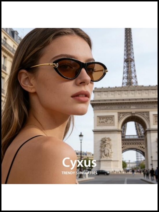 Vintage Oval Sunglasses Women UV400 Protection Narrow Anti-Glare Metal Temples main image 6